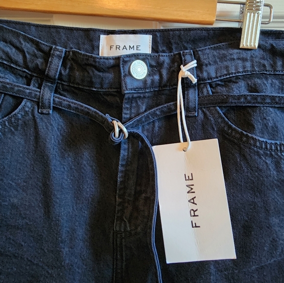 FRAME Pixie Hight Waist Raw Hem Wide Leg Jeans 👖 Size 32 - Picture 1 of 8